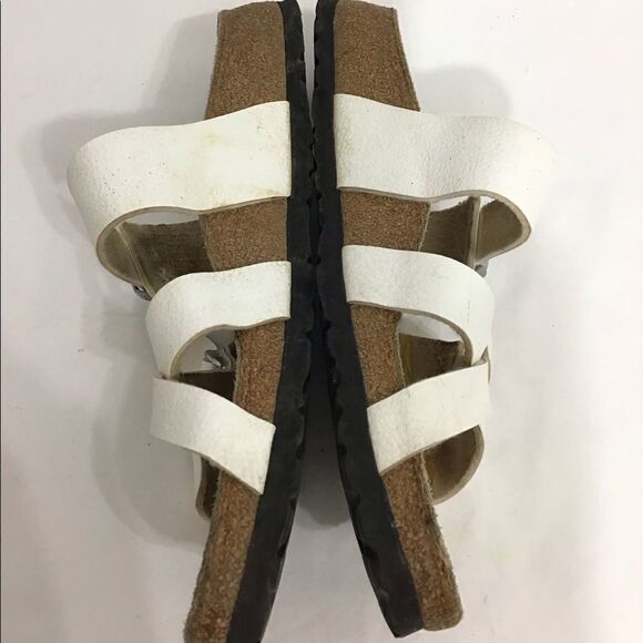Birkenstock White Sandals Padded Slide Sandal White Nepal Sandal Size 39 - Picture 3 of 10